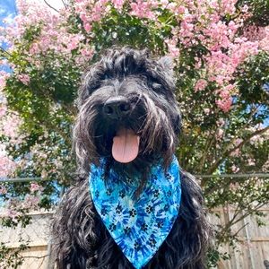 KW Bandanas blue tye dye bandana